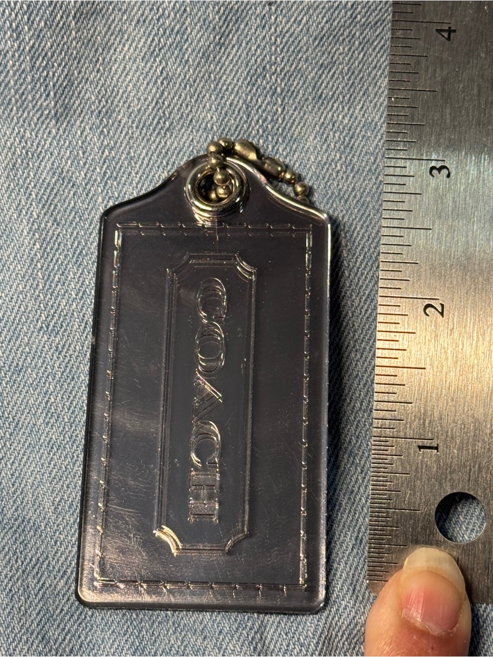 Coach mirror hangtag with Silver Accents